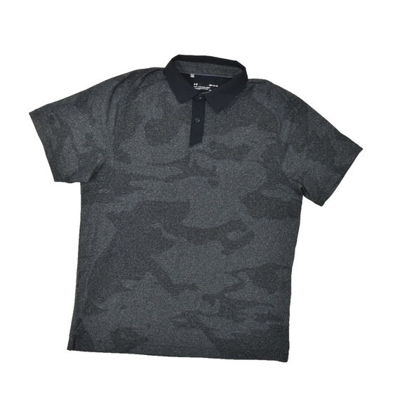 Under Armour Men's Gray Camo Polo Shirt Short Sleeve Heatgear Size M Polyester - Picture 1 of 8